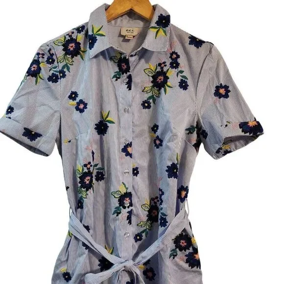 Floral Embroidered Shirt Dress - Picture 2 of 8